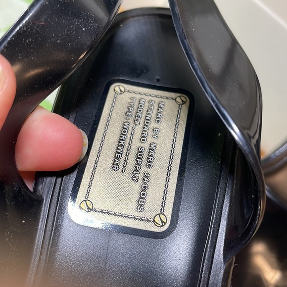 Marc by Marc Jacobs black jelly sling back slide low heel waterproof 39 8.5 9 - Picture 2 of 10